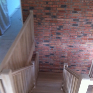 Oak Open Rise With 41mm Stop Chamfered Spindle and Newel Posts