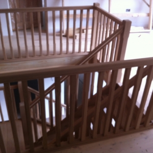 Oak Open Rise With 41mm Stop Chamfered Spindle and Newel Posts