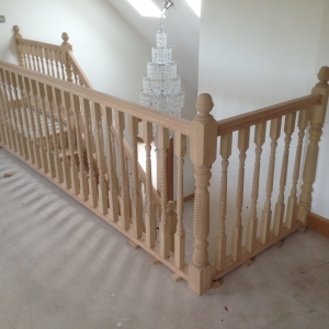 Solid Oak Stairs with Twist Spindle & Newels