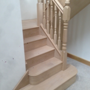 Solid Oak Stairs with Twist Spindle & Newels
