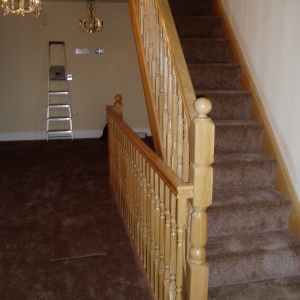 Oak Carpet Grade, with oxford fluted spindle