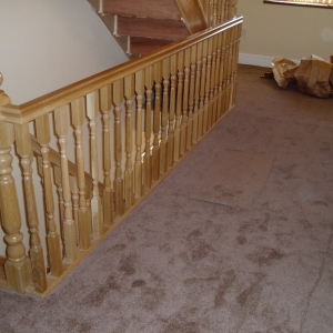 Solid Oak, with oxford fluted spindle